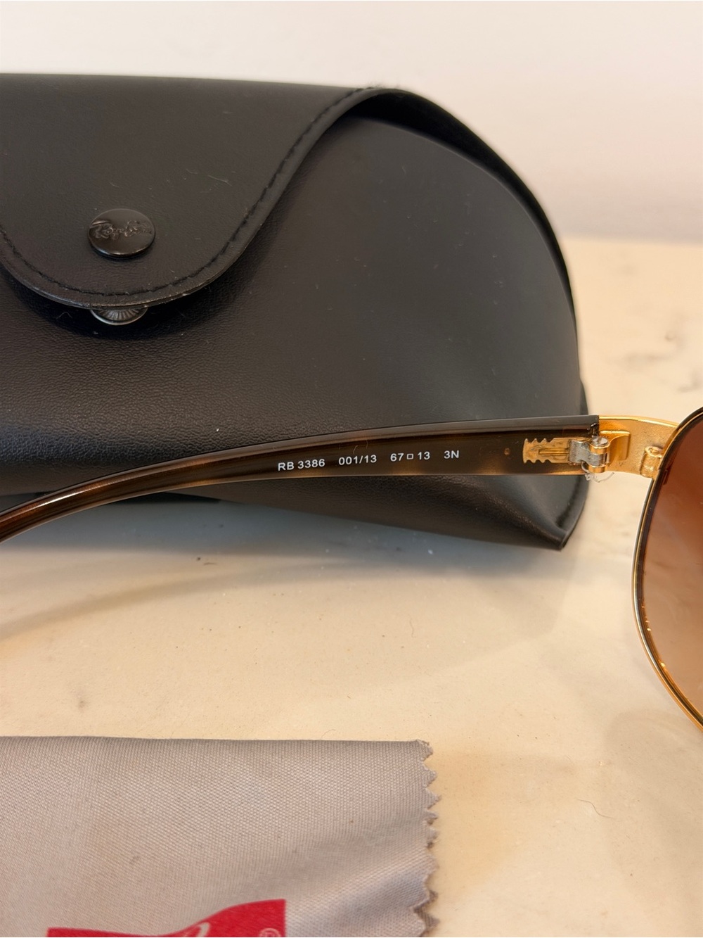 Ray-Ban Women’s Gold Aviator Sunglasses with Brown Lenses - Picture 4 of 6